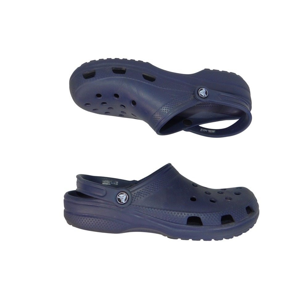 Crocs Classic Clogs Navy Blue Mens 9 Womens 11 Slip On Comfort Shoes 3620
